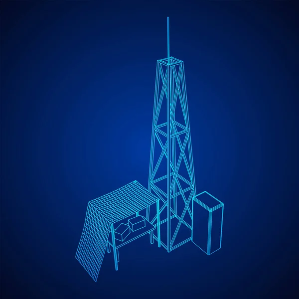 Antenne. Telecommunicatie zender radiotoren. Communicatieconcept — Stockvector