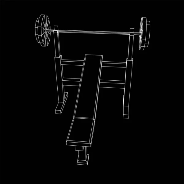 Barbell con pesas. Equipo de gimnasia. Culturismo, levantamiento de pesas — Archivo Imágenes Vectoriales