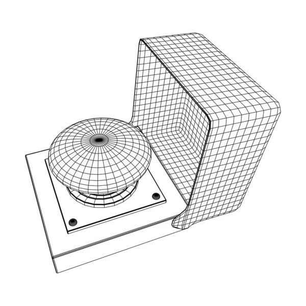 Большая тревожная кнопка запуска. Низкая полисетка Вифрэма — стоковый вектор