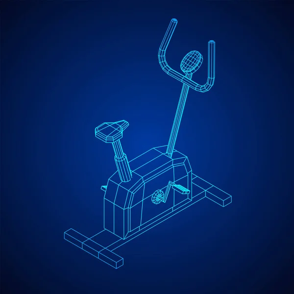 Bicicleta de ejercicio. Equipo de gimnasia. Concepto de fitness cardiovascular deportivo — Vector de stock