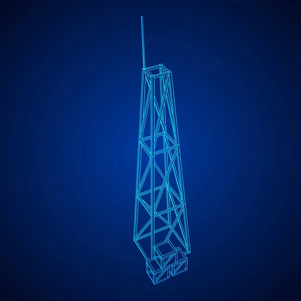 Antena. Transmisor de telecomunicaciones torre de radio. Concepto de comunicación — Archivo Imágenes Vectoriales