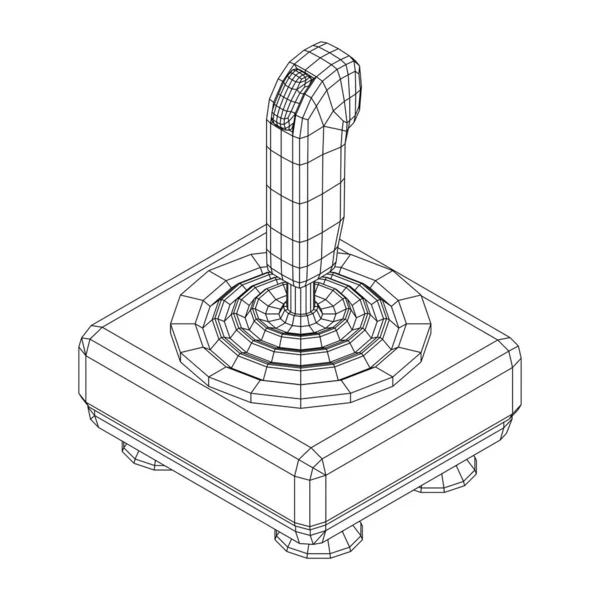 Joystick avec boutons. Régulateur de jeu vidéo rétro gamepad — Image vectorielle