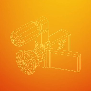 Dönen ekran ve harici mikrofona sahip el kameralı dijital video