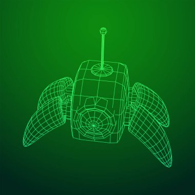 Radar anteni olan örümcek robot. Nanobot, nanoteknoloji tıbbi konsept