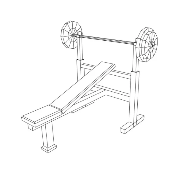 Langhantel mit Gewichten. Fitnessgeräte. Bodybuilding, Krafttraining — Stockvektor