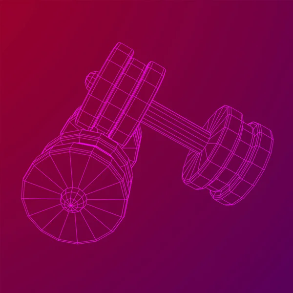 덤블 벨 체육관 장비. 육체미 운동, 파워 핑, 건강 개념 — 스톡 벡터