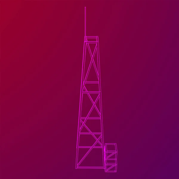 Anténa. Telekomunikační vysílač rádiová věž. Koncept komunikace — Stockový vektor