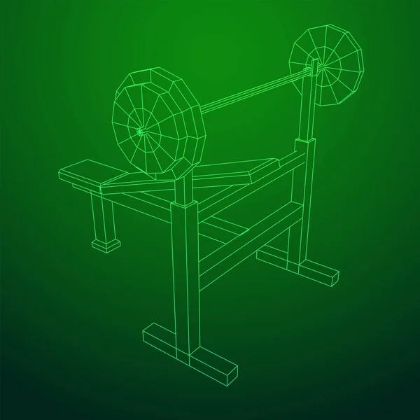 Barbell con pesas. Equipo de gimnasia. Culturismo, levantamiento de pesas — Vector de stock