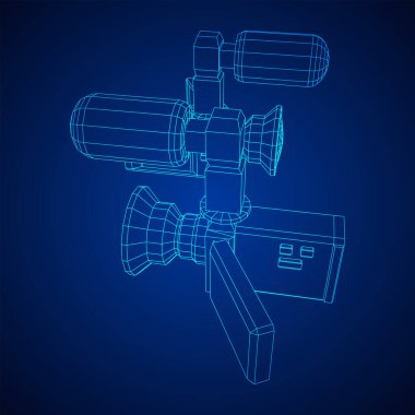 Dönen ekran ve harici mikrofona sahip el kameralı dijital video