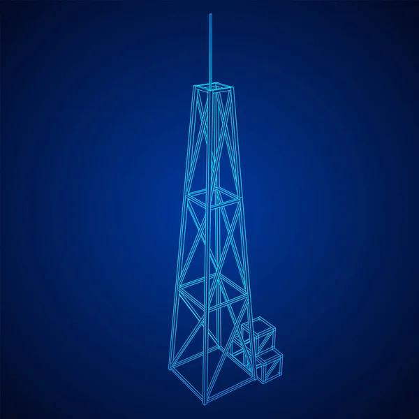 Antena. Telecomunicações torre de rádio transmissor. Conceito de comunicação —  Vetores de Stock