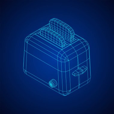 Kahvaltı için iki parça kızarmış somun ekmekli tost makinesi.