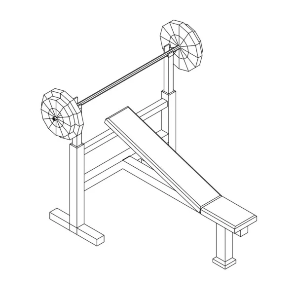 Langhantel mit Gewichten. Fitnessgeräte. Bodybuilding, Krafttraining — Stockvektor