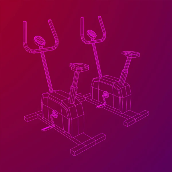 Excercise Bike. Gym equipment. Sport cardio fitness concept — Stock Vector