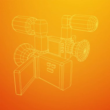 Dönen ekran ve harici mikrofona sahip el kameralı dijital video