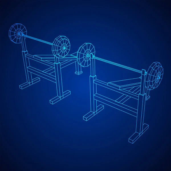 Barbell com pesos. Equipamento de ginástica. Musculação, powerlifting — Vetor de Stock