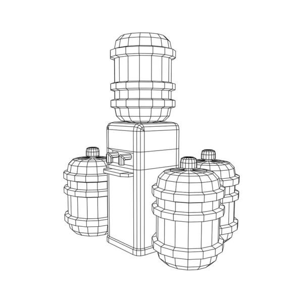 Vattenkylare med full flaska. Förfriskningskontor — Stock vektor