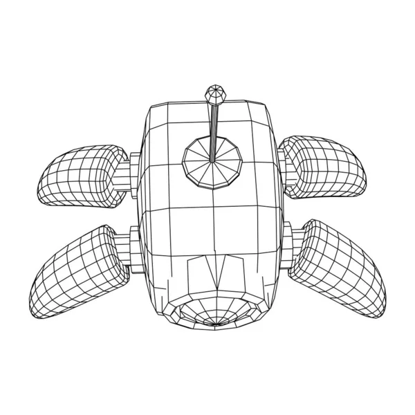 Robot araignée avec antenne radar. Nanobot, nanotechnologie concept médical — Image vectorielle