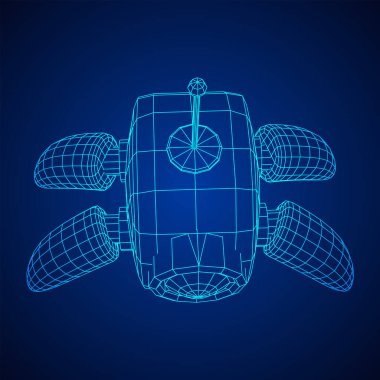 Radar anteni olan örümcek robot. Nanobot, nanoteknoloji tıbbi konsept