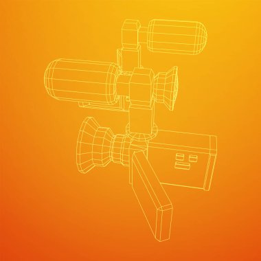 Dönen ekran ve harici mikrofona sahip el kameralı dijital video