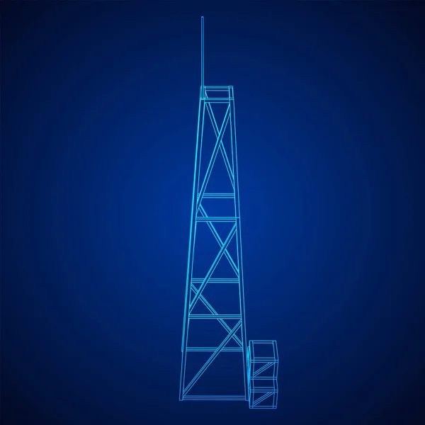 Antena. Telecomunicações torre de rádio transmissor. Conceito de comunicação —  Vetores de Stock