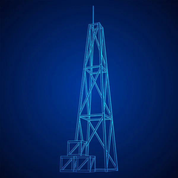 Κεραία. Τηλεπικοινωνιακός πύργος. Σχέδιο επικοινωνίας — Διανυσματικό Αρχείο