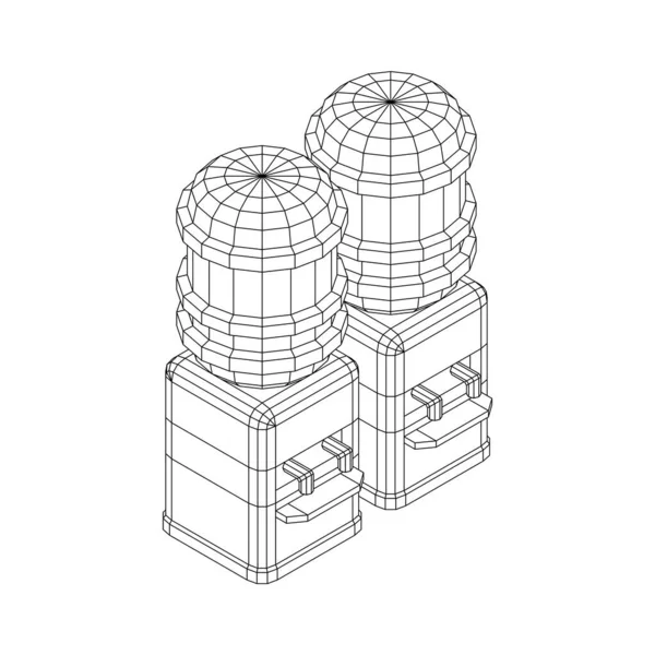 Refroidisseur d'eau avec bouteille pleine. Rafraîchissements concept de bureau — Image vectorielle
