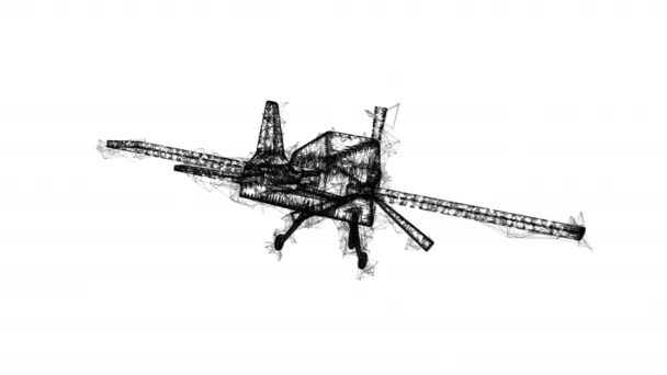 Plane Abstract polygonal wireframe airplane. Travel aircraft, tourism — Stock Video