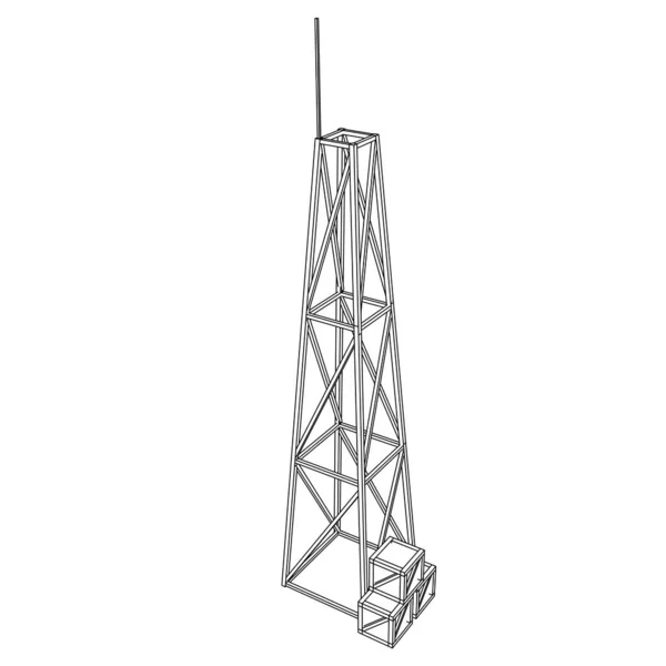 Antena. Telecomunicações torre de rádio transmissor. Conceito de comunicação — Vetor de Stock