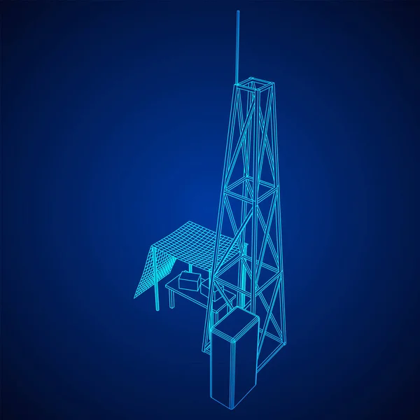 Antena. Telecomunicações torre de rádio transmissor. Conceito de comunicação —  Vetores de Stock