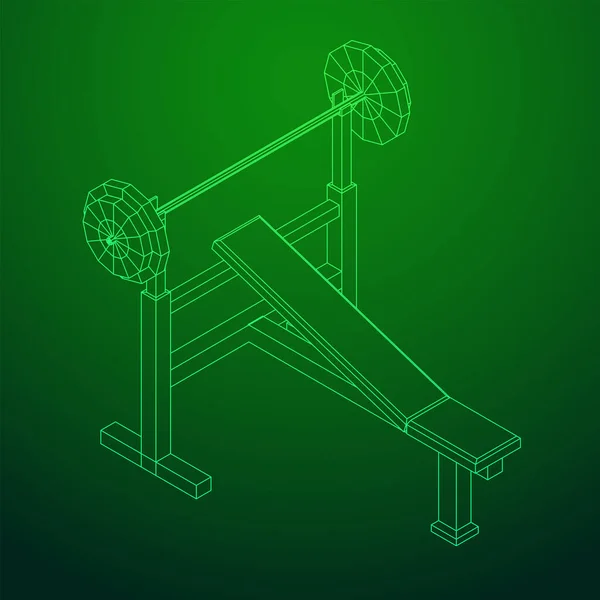 Barbell com pesos. Equipamento de ginástica. Musculação, powerlifting — Vetor de Stock