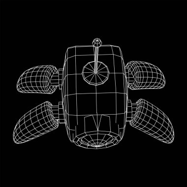 Radar anteni olan örümcek robot. Nanobot, nanoteknoloji tıbbi konsept