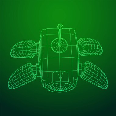 Radar anteni olan örümcek robot. Nanobot, nanoteknoloji tıbbi konsept