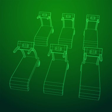 Koşu bandı makinesi. Spor ve spor aletleri. Kablo çerçevesi düşük poli ağ