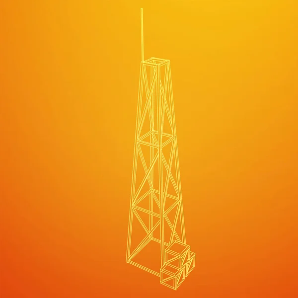 Κεραία. Τηλεπικοινωνιακός πύργος. Σχέδιο επικοινωνίας — Διανυσματικό Αρχείο