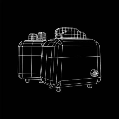 Kahvaltı için iki parça kızarmış somun ekmekli tost makinesi.