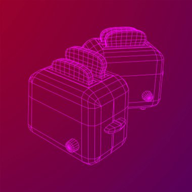 Kahvaltı için iki parça kızarmış somun ekmekli tost makinesi.