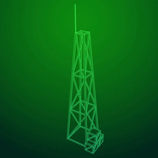 Antena. Telecomunicações torre de rádio transmissor. Conceito de comunicação —  Vetores de Stock