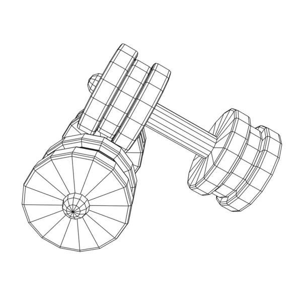 A súlyzók edzőtermi felszerelése. Testépítés, erőemelés, fitnesz koncepció — Stock Vector