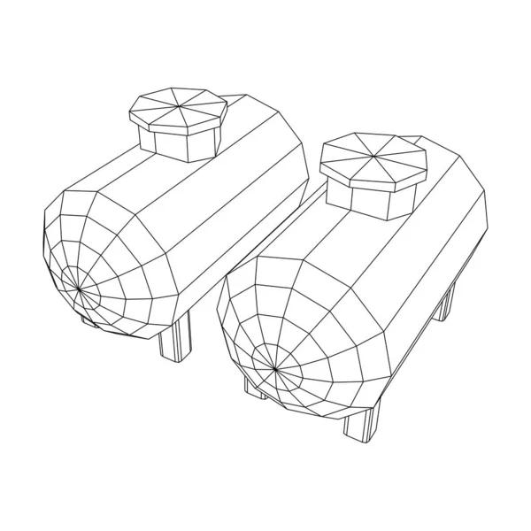 Depósito de aceite para el almacenamiento de materiales inflamables y petróleo — Vector de stock