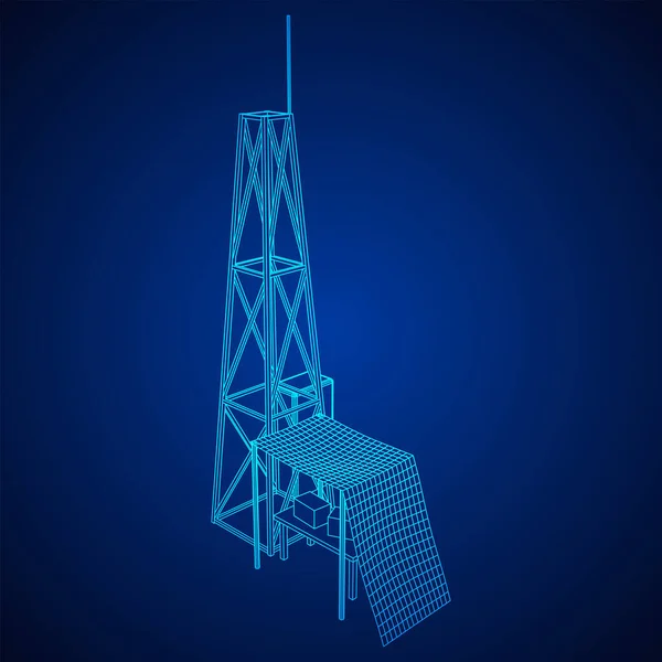 Antena. Transmisor de telecomunicaciones torre de radio. Concepto de comunicación — Vector de stock