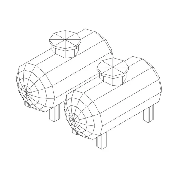 Olietank voor de opslag van ontvlambare materialen en aardolie — Stockvector