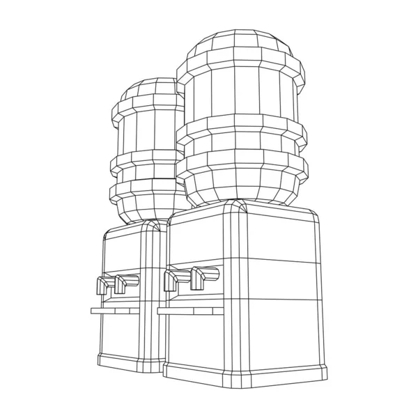 Vattenkylare med full flaska. Förfriskningskontor — Stock vektor