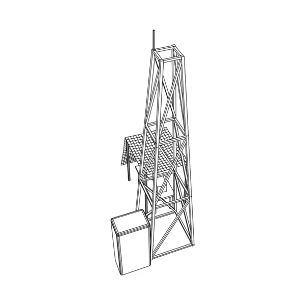 Antena. Telecomunicações torre de rádio transmissor. Conceito de comunicação — Vetor de Stock