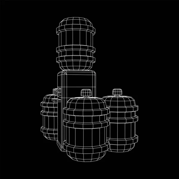 Enfriador de agua con botella completa. Concepto de oficina de refresco — Vector de stock