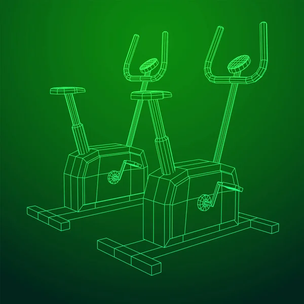 Bicicleta de ejercicio. Equipo de gimnasia. Concepto de fitness cardiovascular deportivo — Vector de stock