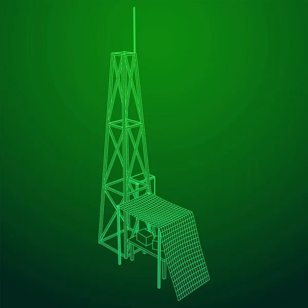 Antena. Telecomunicações torre de rádio transmissor. Conceito de comunicação —  Vetores de Stock