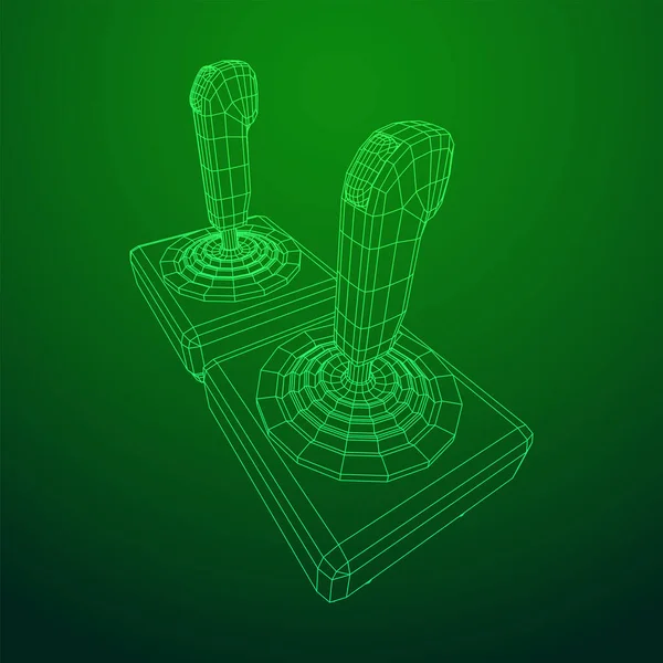 Joystick avec boutons. Régulateur de jeu vidéo rétro gamepad — Image vectorielle