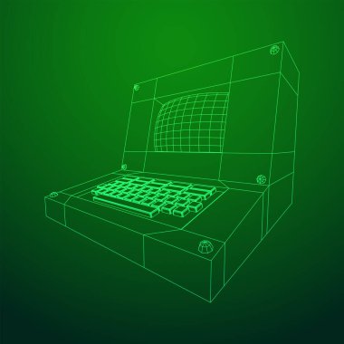 Klasik retro perconal bilgisayar. Kod programlama kavramı