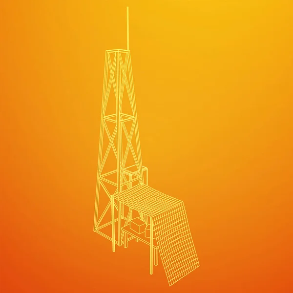 Antena. Transmisor de telecomunicaciones torre de radio. Concepto de comunicación — Archivo Imágenes Vectoriales