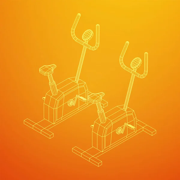 Bicicleta de ejercicio. Equipo de gimnasia. Concepto de fitness cardiovascular deportivo — Vector de stock